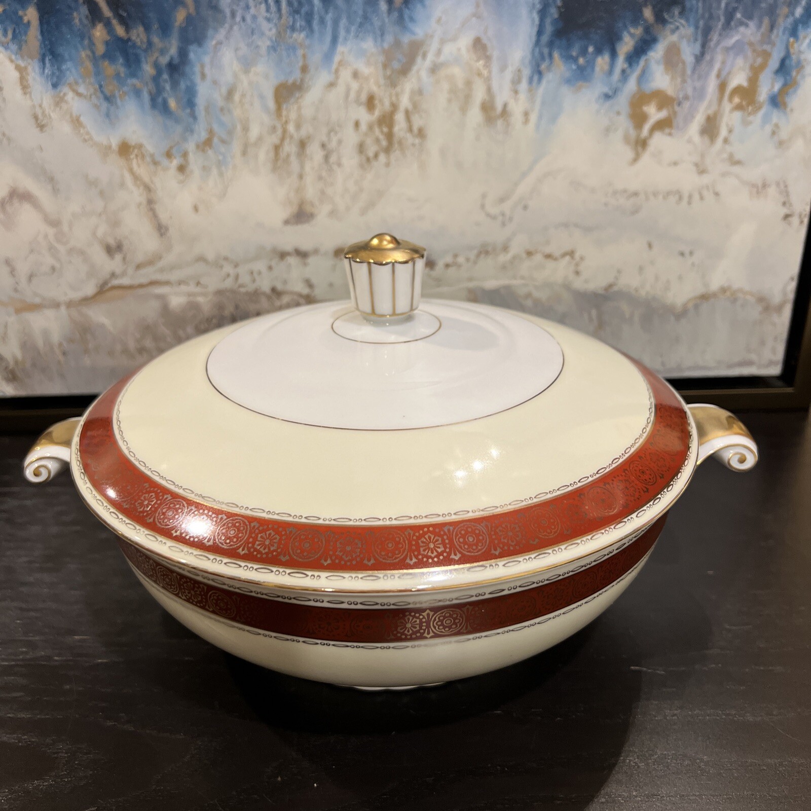 Vintage Narumi China CORONA Occupied Japan Serving Bowl w/Lid 