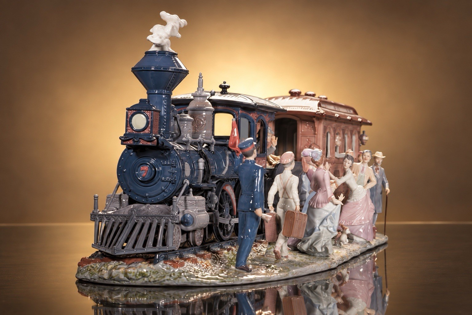 Lladro A Grand Adventure Train Sculpture. Limited Edition 01001888