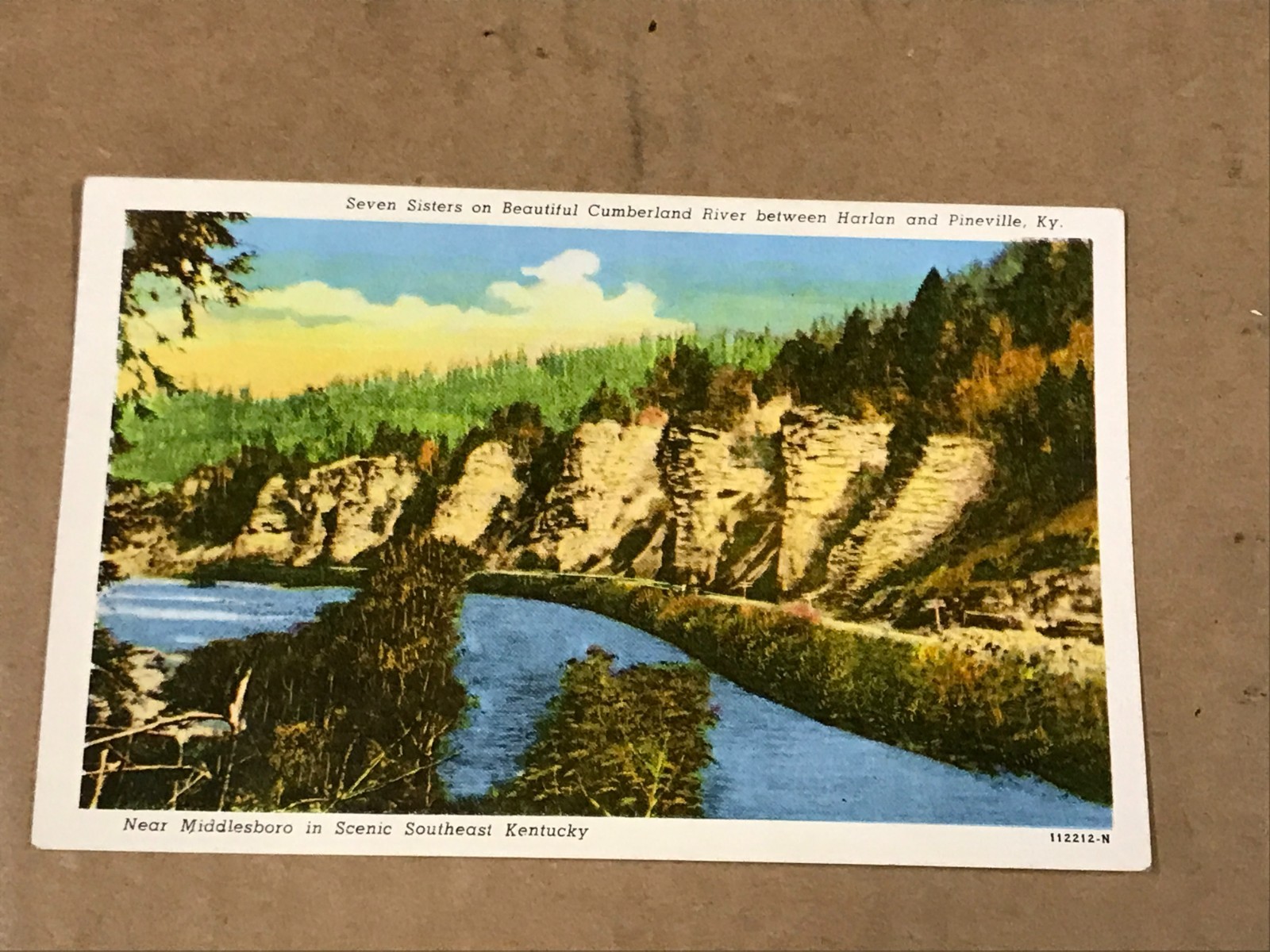 Vintage Postcard - Seven Sisters On Beautiful Cumberland River - 3.5 Vintage Postcard - Seven Sisters On Beautiful Cumberland River - 3.5