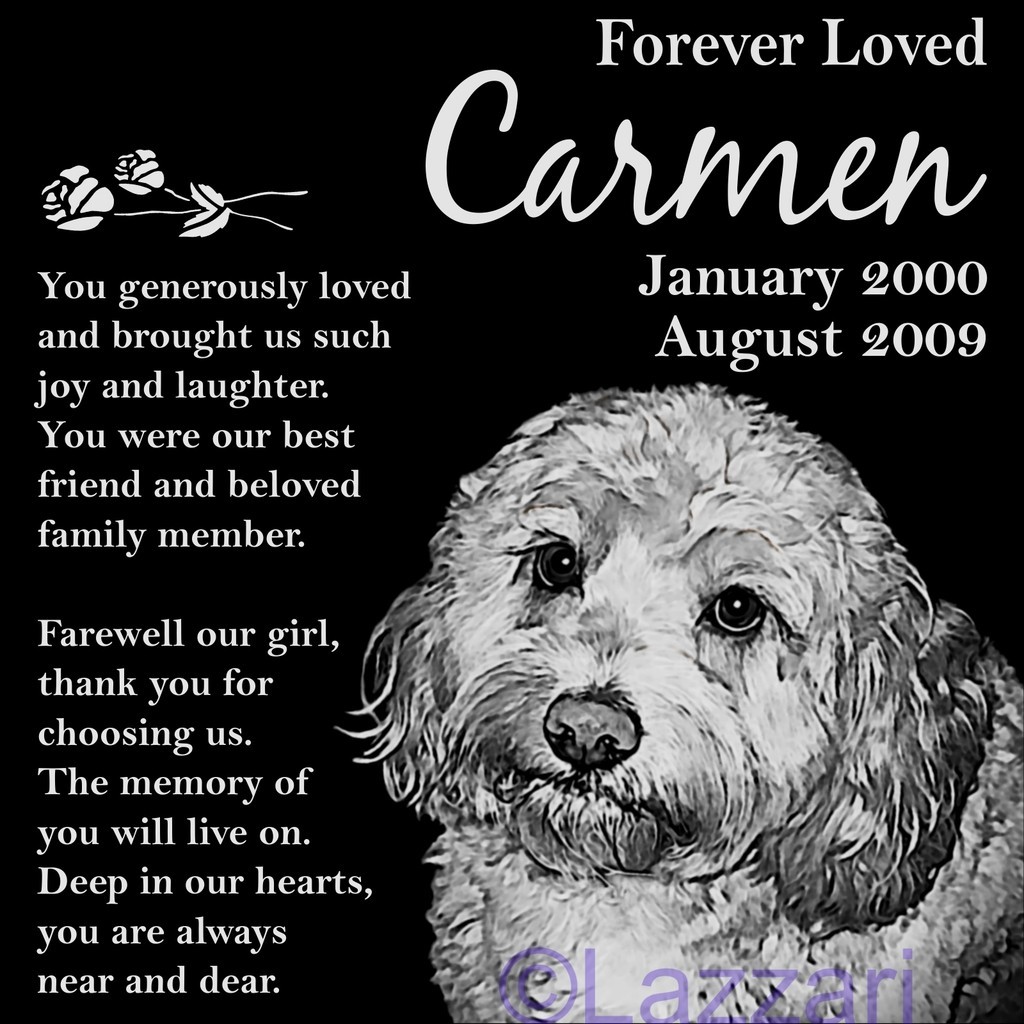 Personalized Cockapoo Dog Pet Memorial 12x12 Granite Headstone Grave Marker