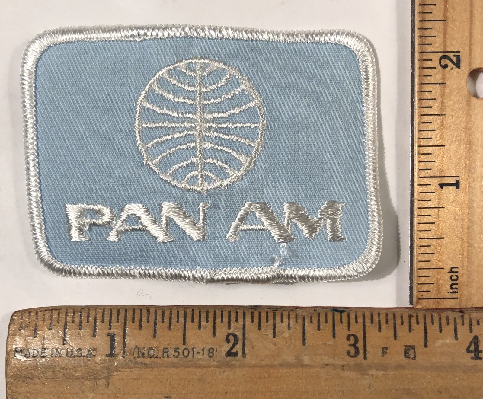 Vintage Pan Am Airlines Logo 2” x 3” Patch Airplane Aviation