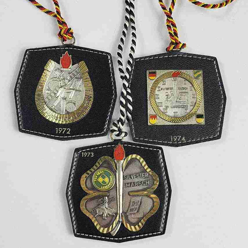 3x Vintage 1972-74 German Silvester Marsh TSV Langenzenn Medals