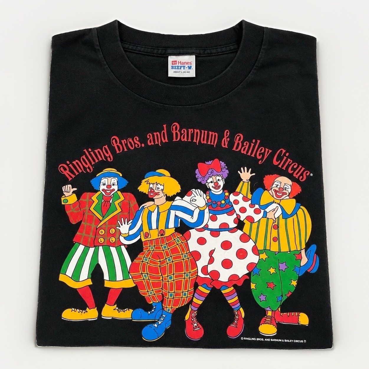 vtg Ringling Bros Barnum & Bailey Circus Clown Tee Men Large Black Made in US