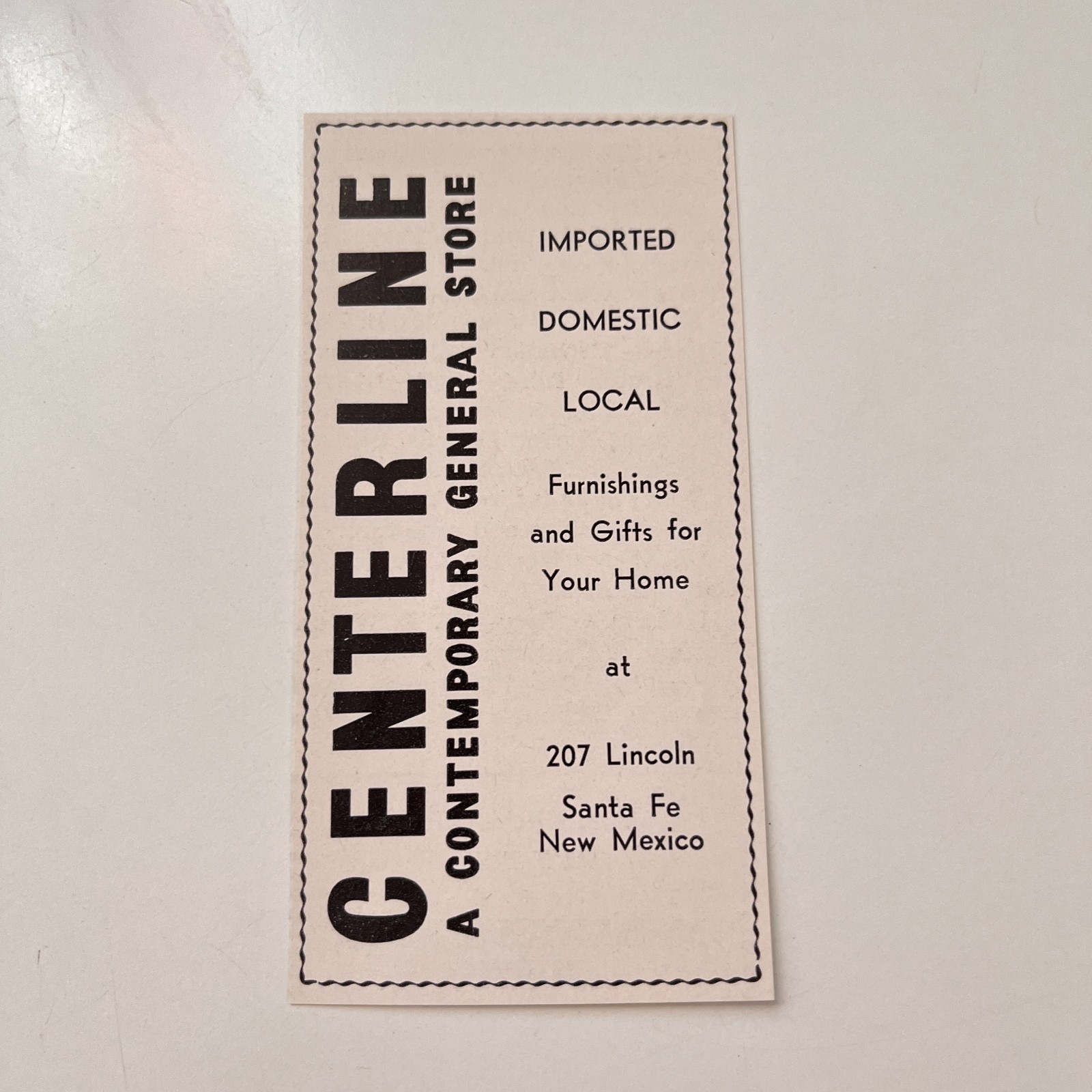 Centerline A Contemporary General Store Santa Fe 1960 NM Ad TAK2-M23