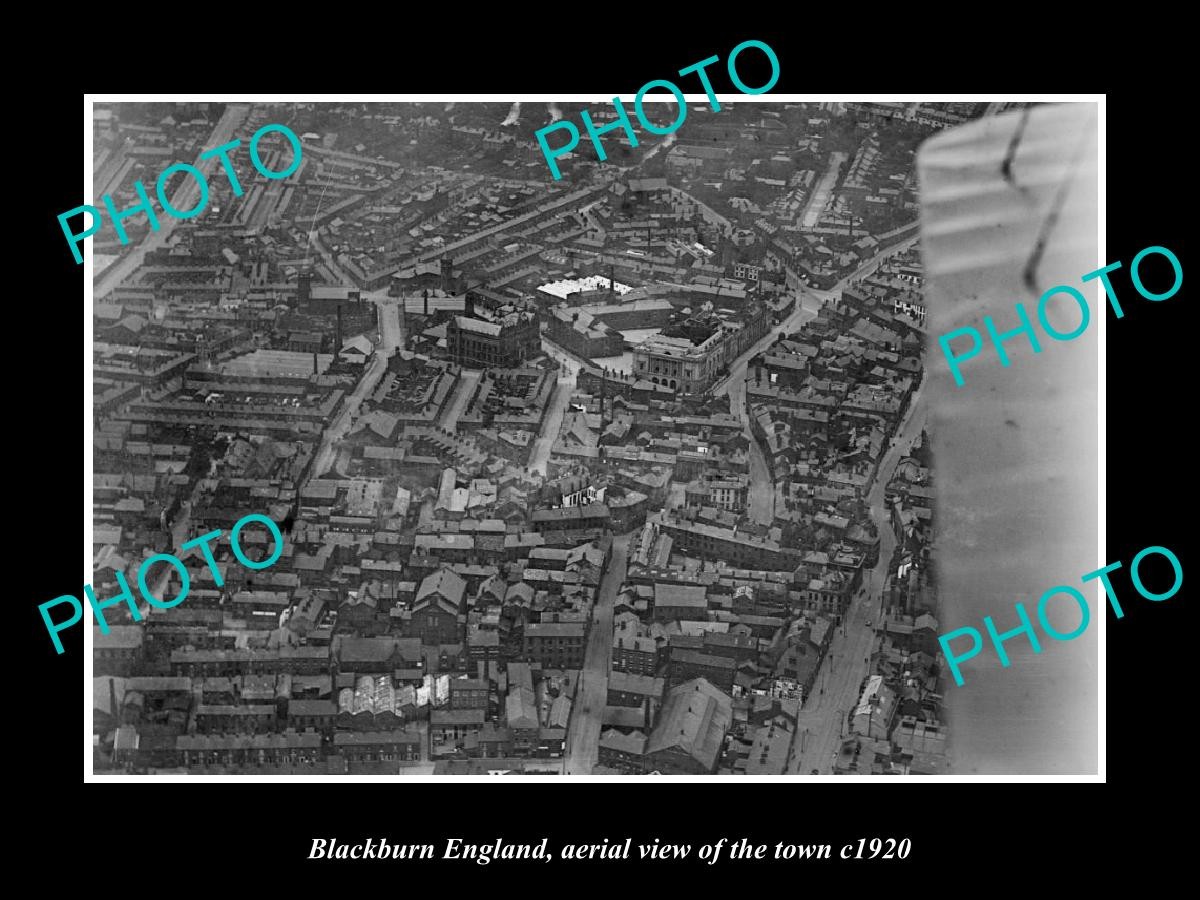 Blackburn England Aerial View Of The Town c1920 Old Large Historic Photo