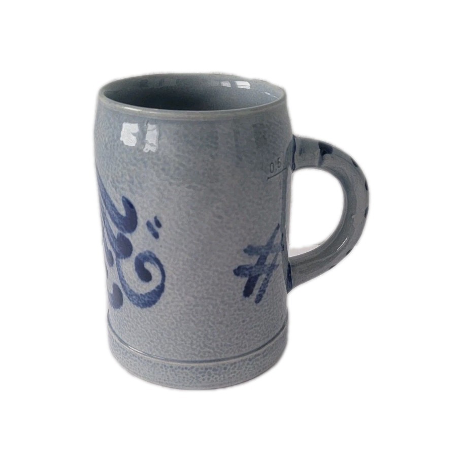 Vintage Thewalt Blue Stoneware 0.5L  Stein  Western Germany  5”