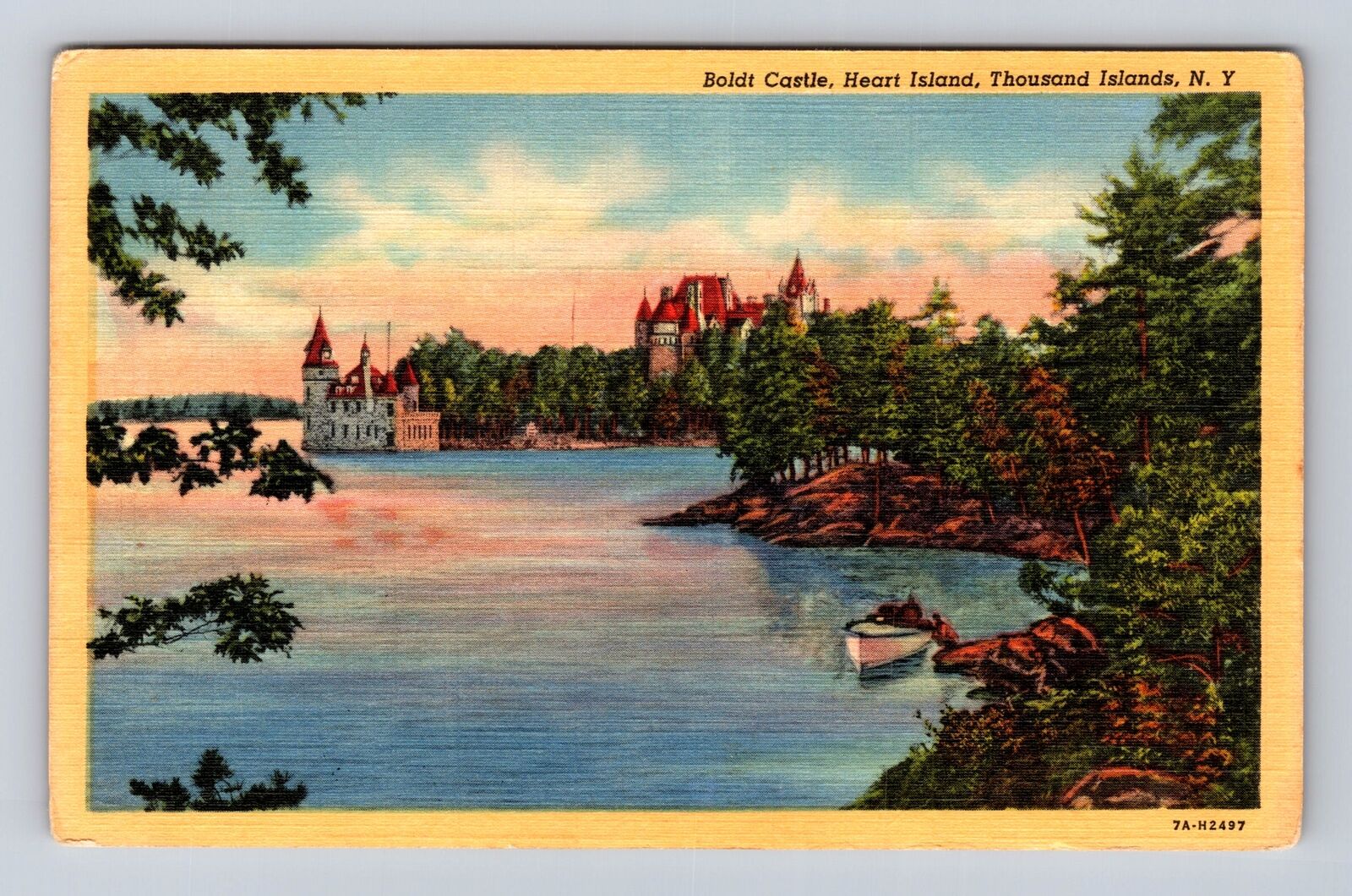 Thousand Islands NY- New York, Boldt Castle, Heart Island, Vintage Postcard