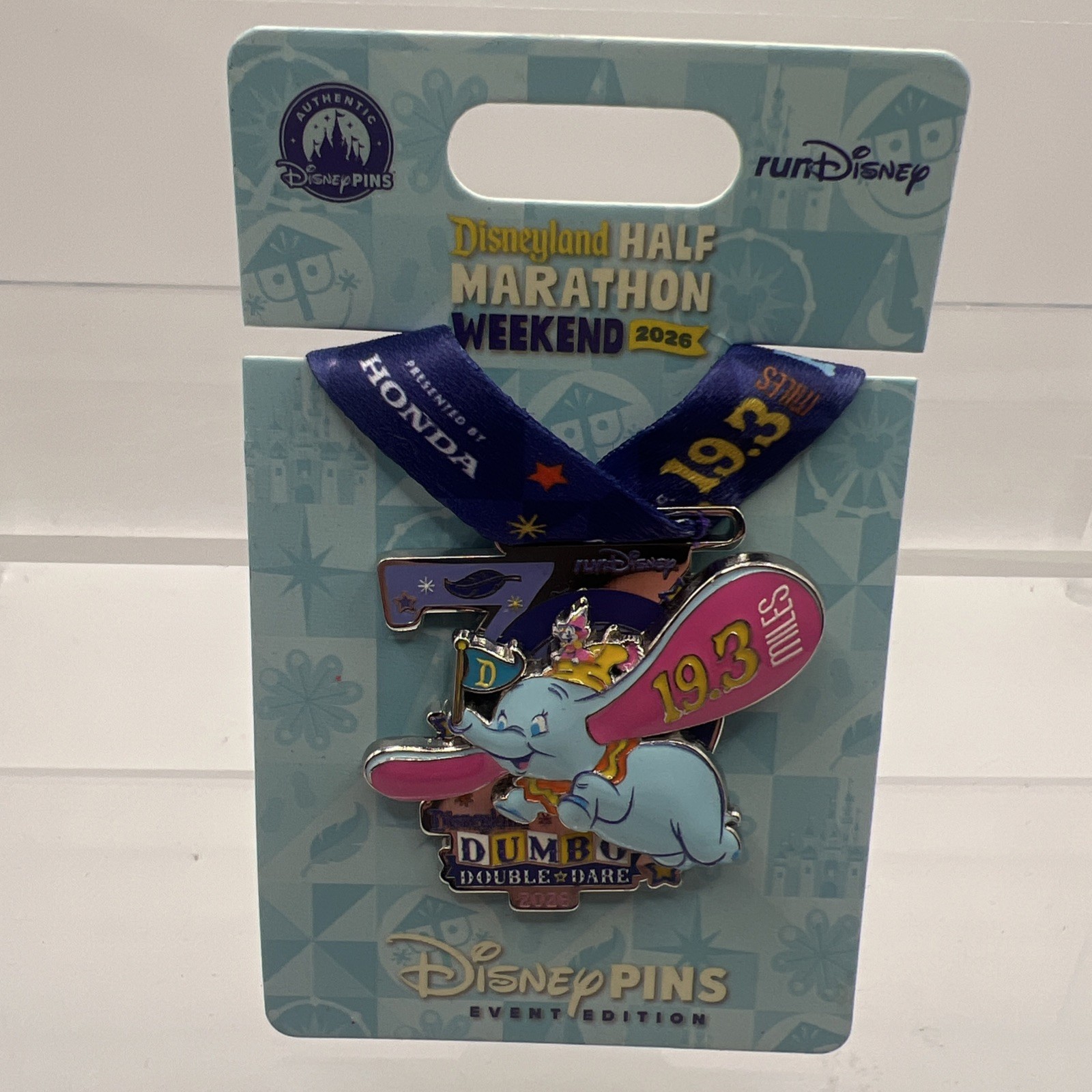 Disney runDisney 2026 Disneyland/DCA Dumbo Double Dare 19.3 Miles Event Pin Disney runDisney 2026 Disneyland/DCA Dumbo Double Dare 19.3 Miles Event Pin