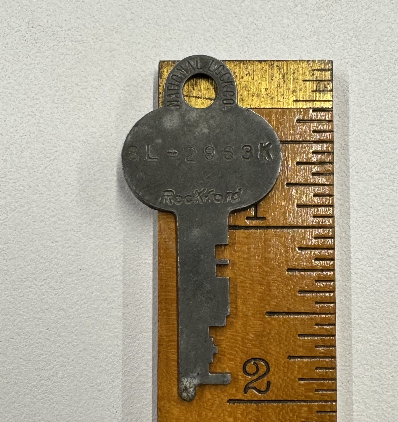 🌿 🗝️ Vintage Rockford No 8 L- 2963K Flat Skeleton Key Steel 🌿 🗝️ Vintage Rockford No 8 L- 2963K Flat Skeleton Key Steel