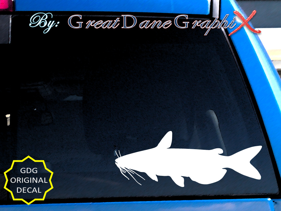 Channel Catfish Fishing -Vinyl Decal Sticker -Color Choice -HIGH QUALITY