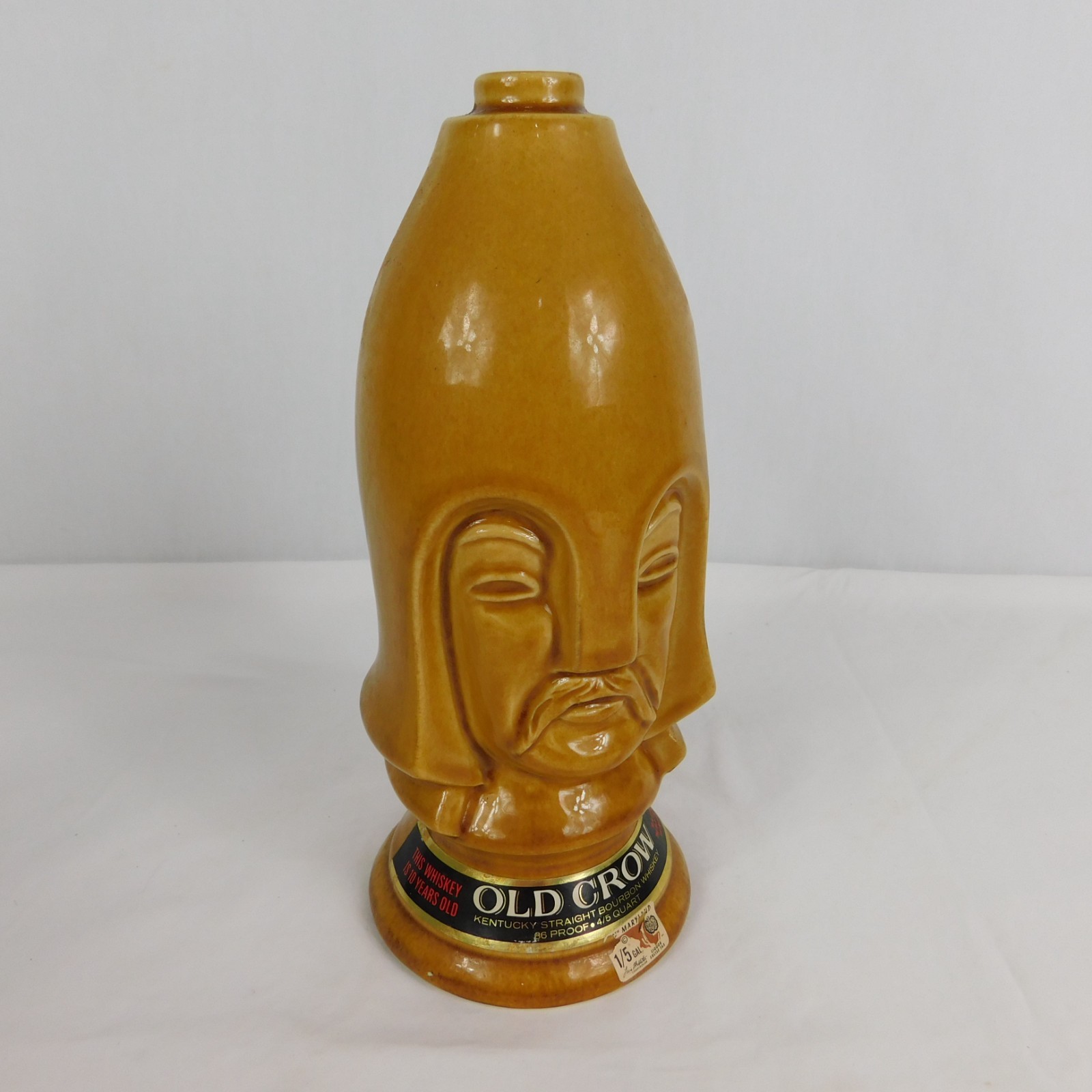 VTG 60s Old Crow Chessmen Decanter Chess Piece Light Pawn Empty Décor No Stopper