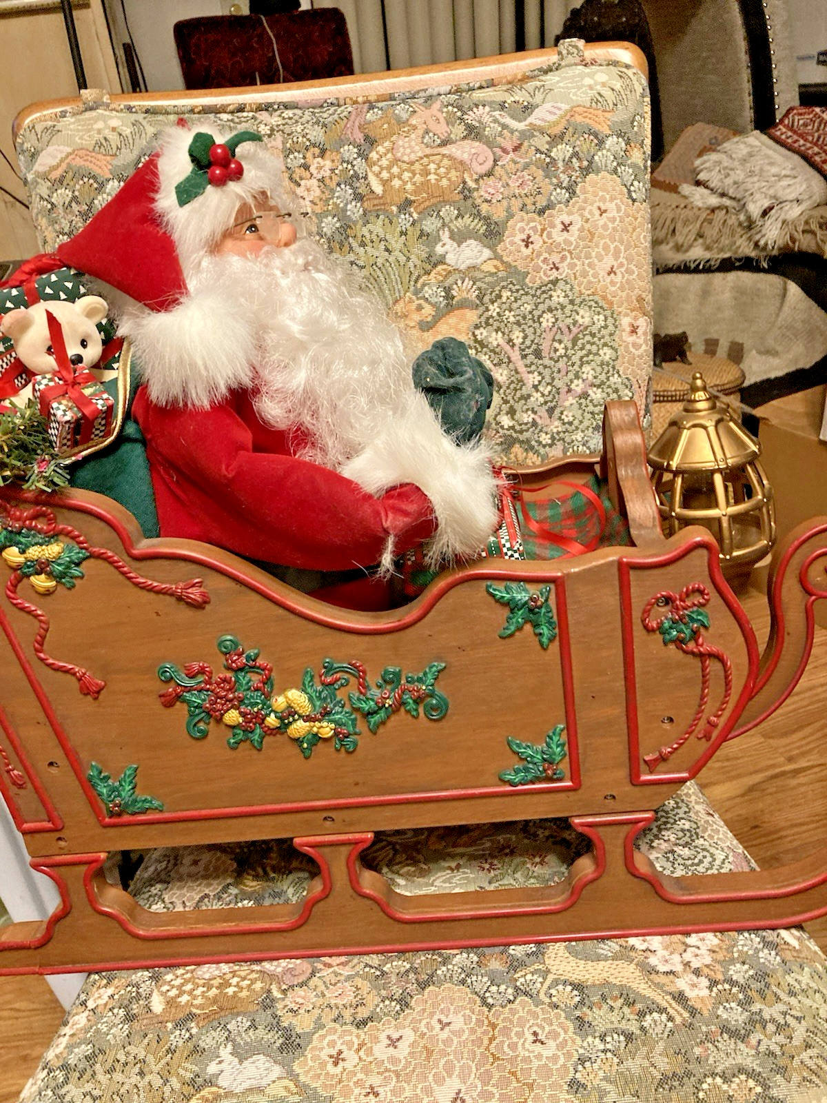 Vintage LARGE Santa Sleigh 24\
