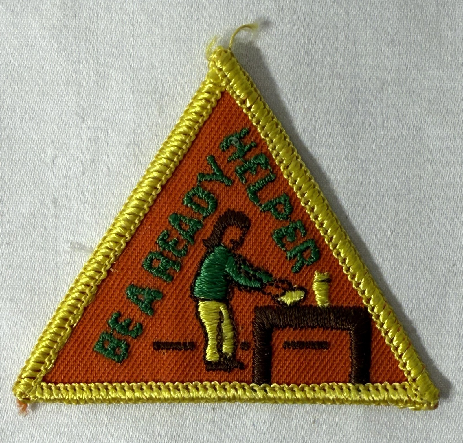 Vintage Girl Scout Brownie Be a Ready Helper Patch 1980s Pre-Try-It & Brownie B
