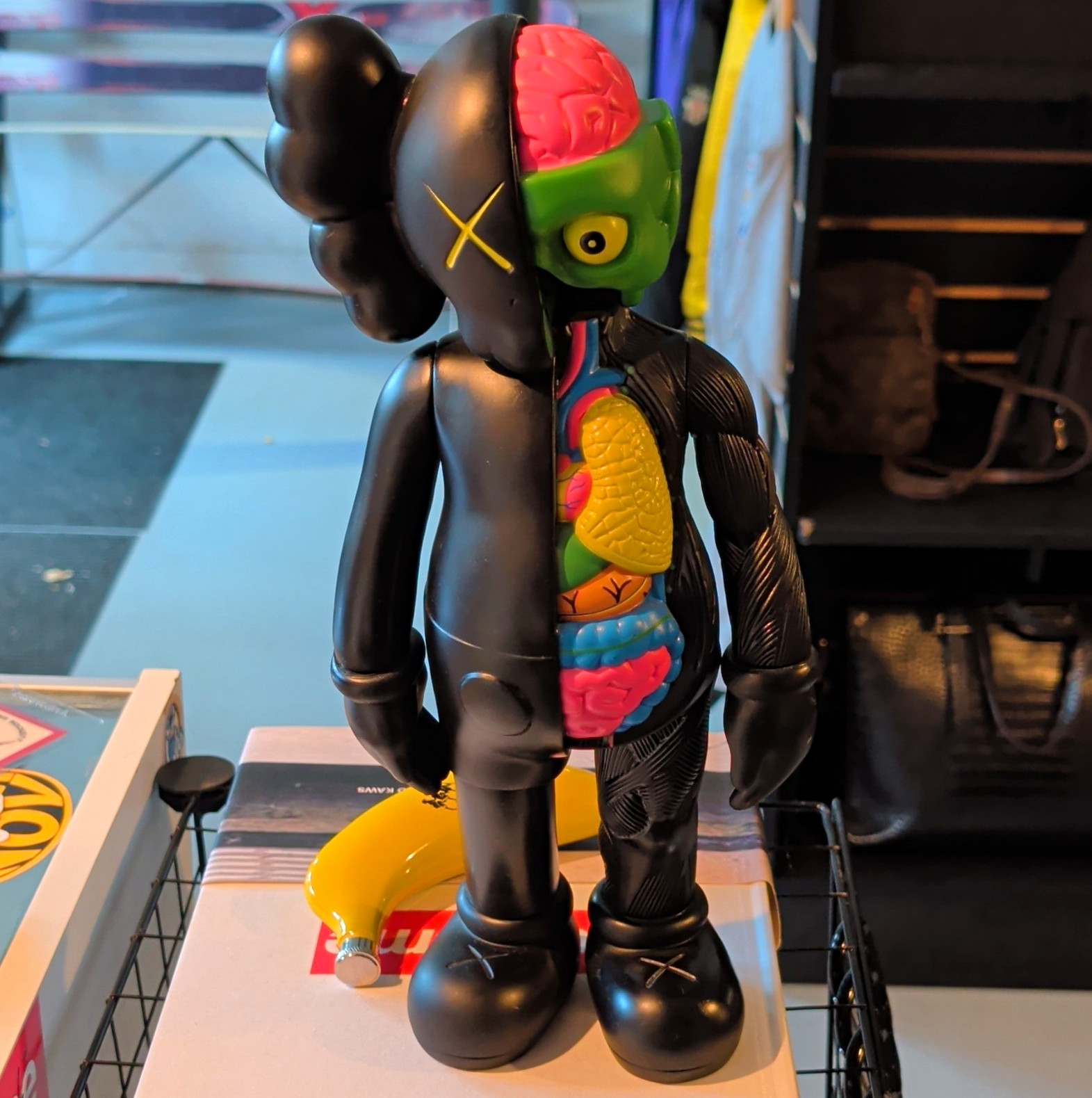 KAWS Companion Dissected Vinyl Art Figurine Matte Black Multicolor 11 in