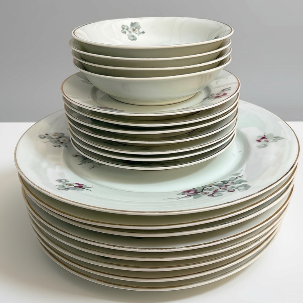Vintage TK Thun Czechoslovakia Porcelain China Dinnerware Set 19pc Plates Bowls