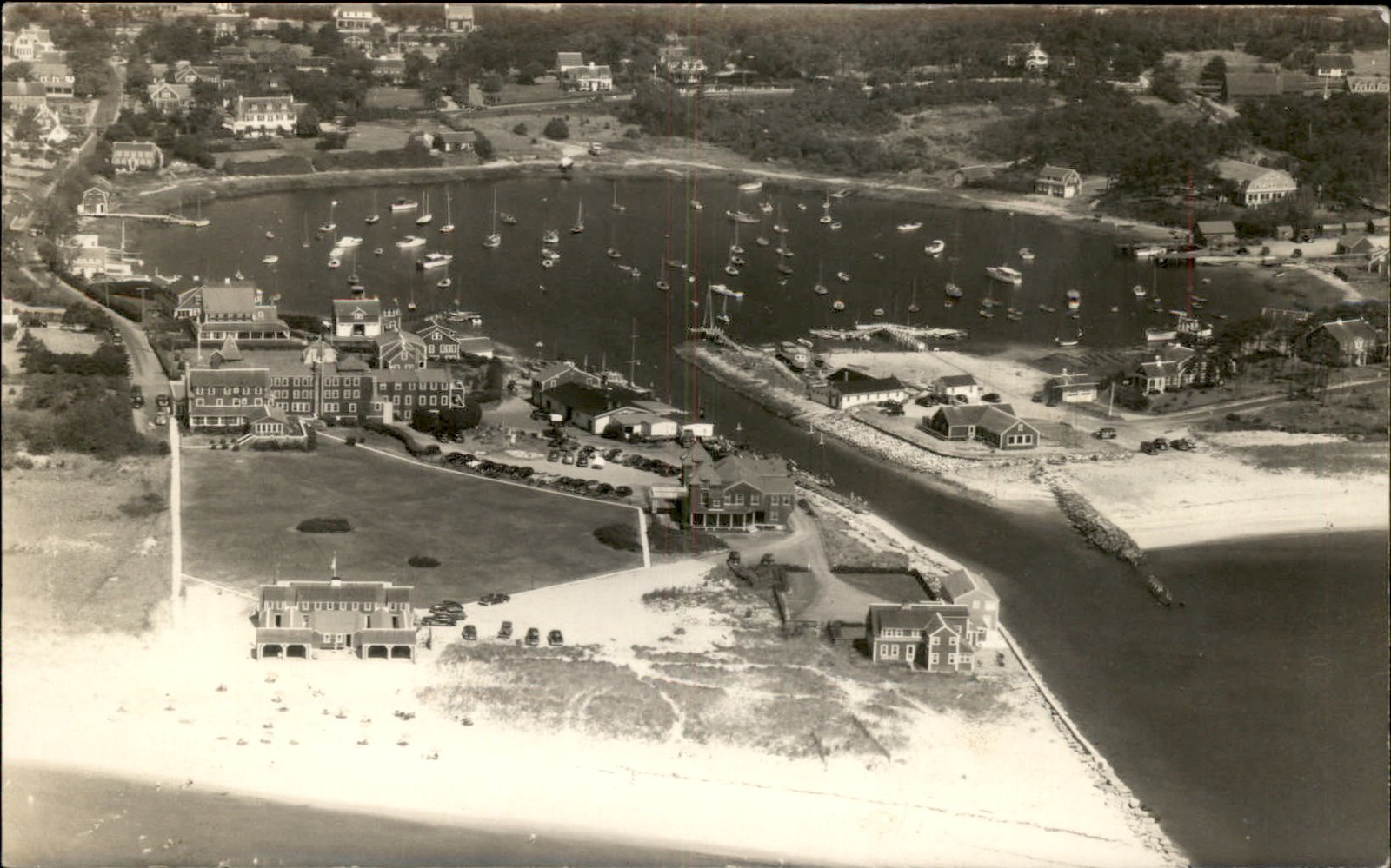 Bourne MA Harwichport Harbor c1930s-40s Real Photo Vintage Postcard bhn