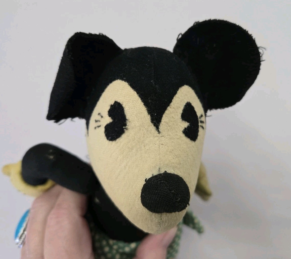 Rare 1930s Minnie Mouse Disney Doll Needleart Toys W Missing Parts
