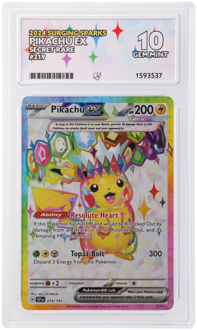 Pikachu EX 219/191 ACE Surging Sparks Pokemon ACE 10 Gem Mint