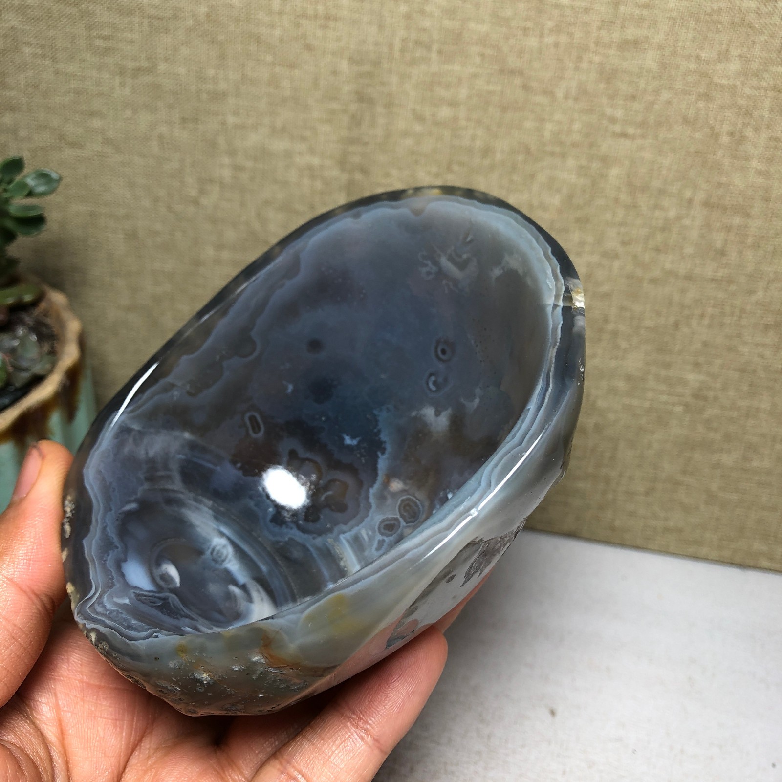 99mm Top Natural gate bowl Ashtray crystal tobacco tray Specimens 251g A5091