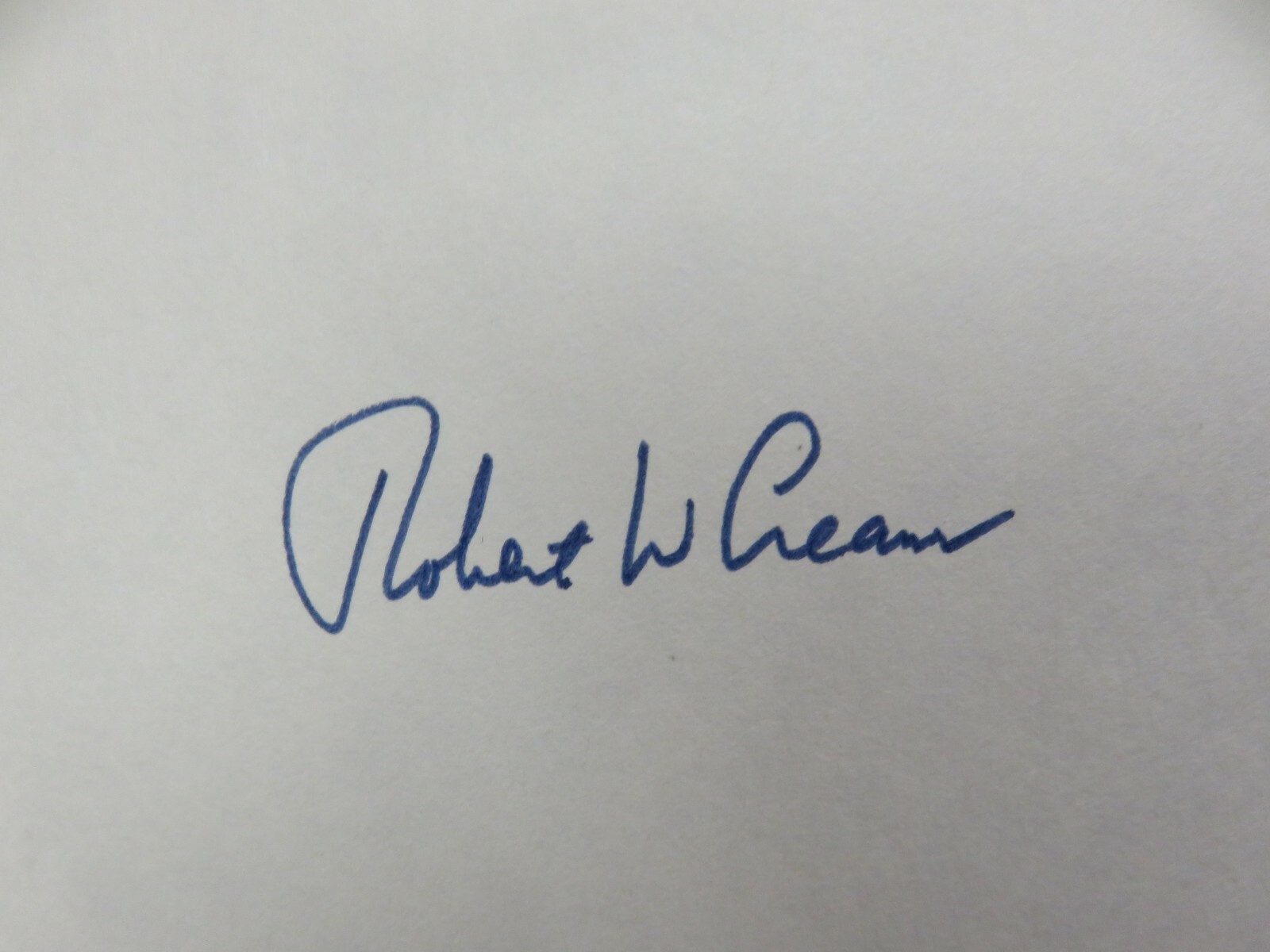 ROBERT W. CREAMER (SPORTS WRITER & EDITOR) AUTOGRAPH