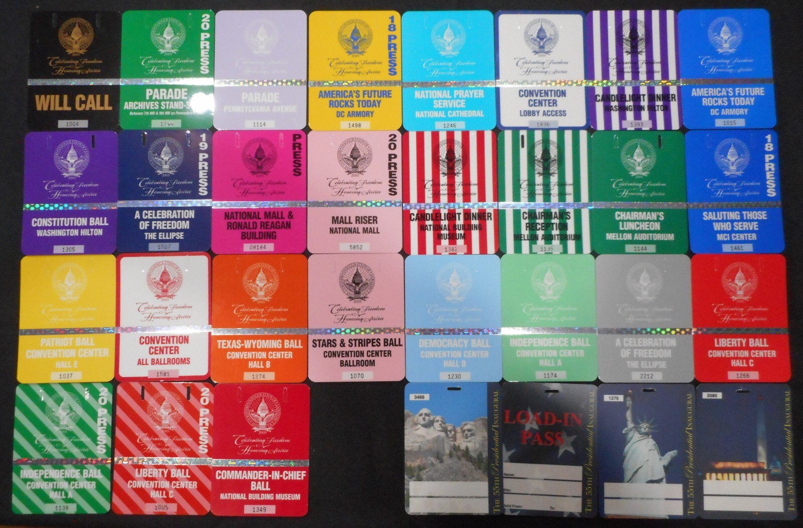 2005 President George W Bush Inaugural Ball Credentials & Badges ~ 31 total 2005 President George W Bush Inaugural Ball Credentials & Badges ~ 31 total