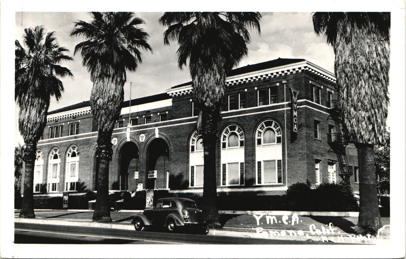 YMCA BUILDING real photo postcard rppc POMONA CALIFORNIA CA