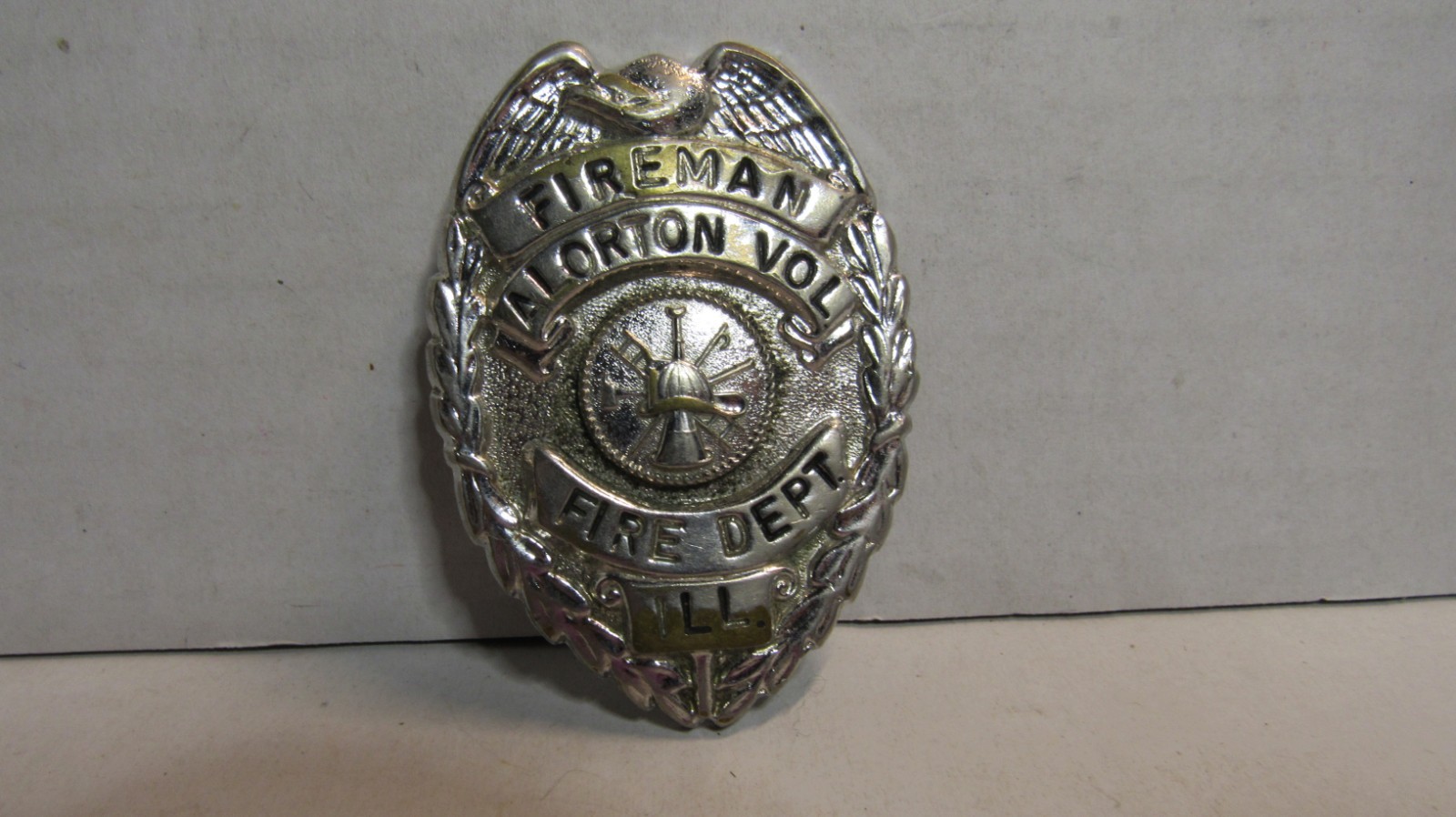 Vintage Alorton IL Volunteer Fire Department Badge Obsolete Illinois Fireman