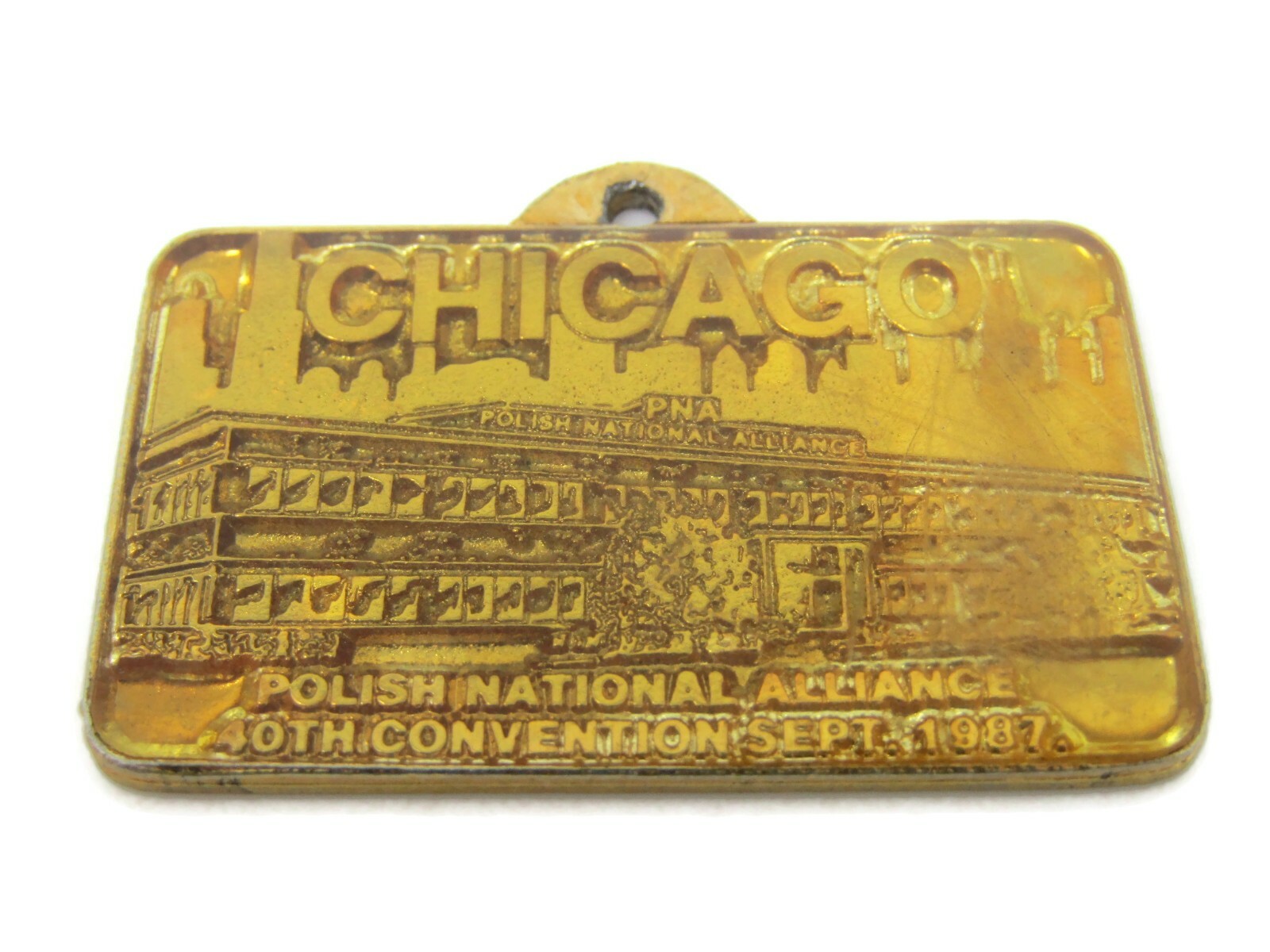 Vintage 1987 Polish National Alliance PNA 40th Convention Pendant Chicago Medal