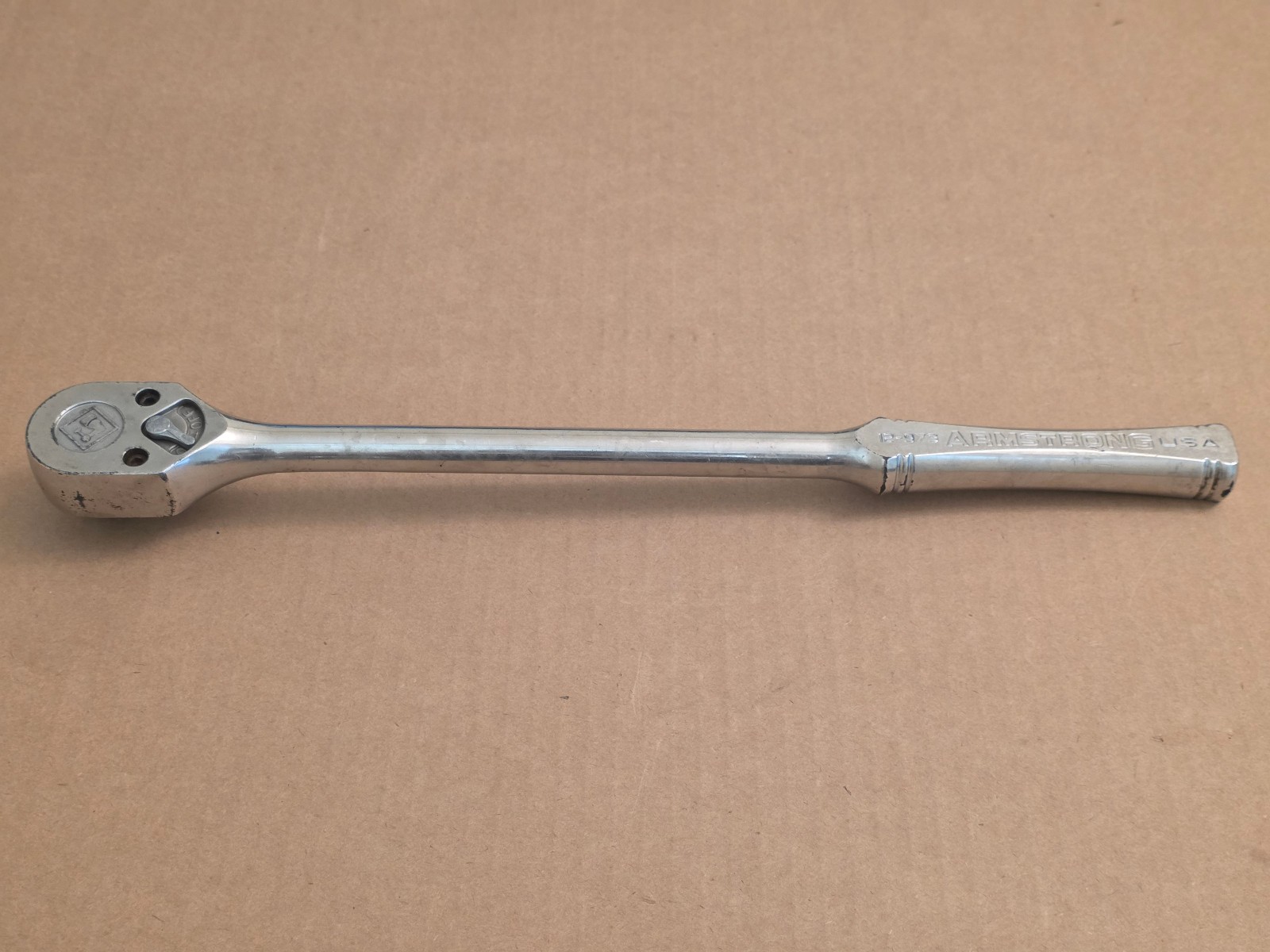 Rare Armstrong Industrial Tools USA Nos 1/2” Drive Long Handle Ratchet 12-973 15