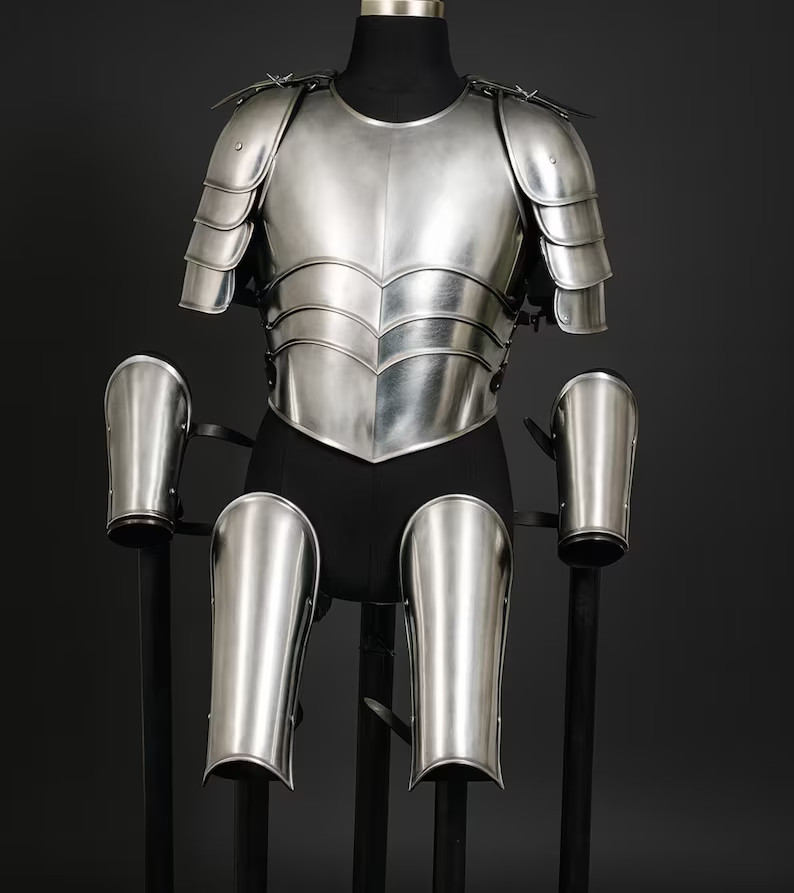 Men's Medieval Knight Steel Armor Set: Men's Cuirass & Pauldrons, LARP, Cosplay