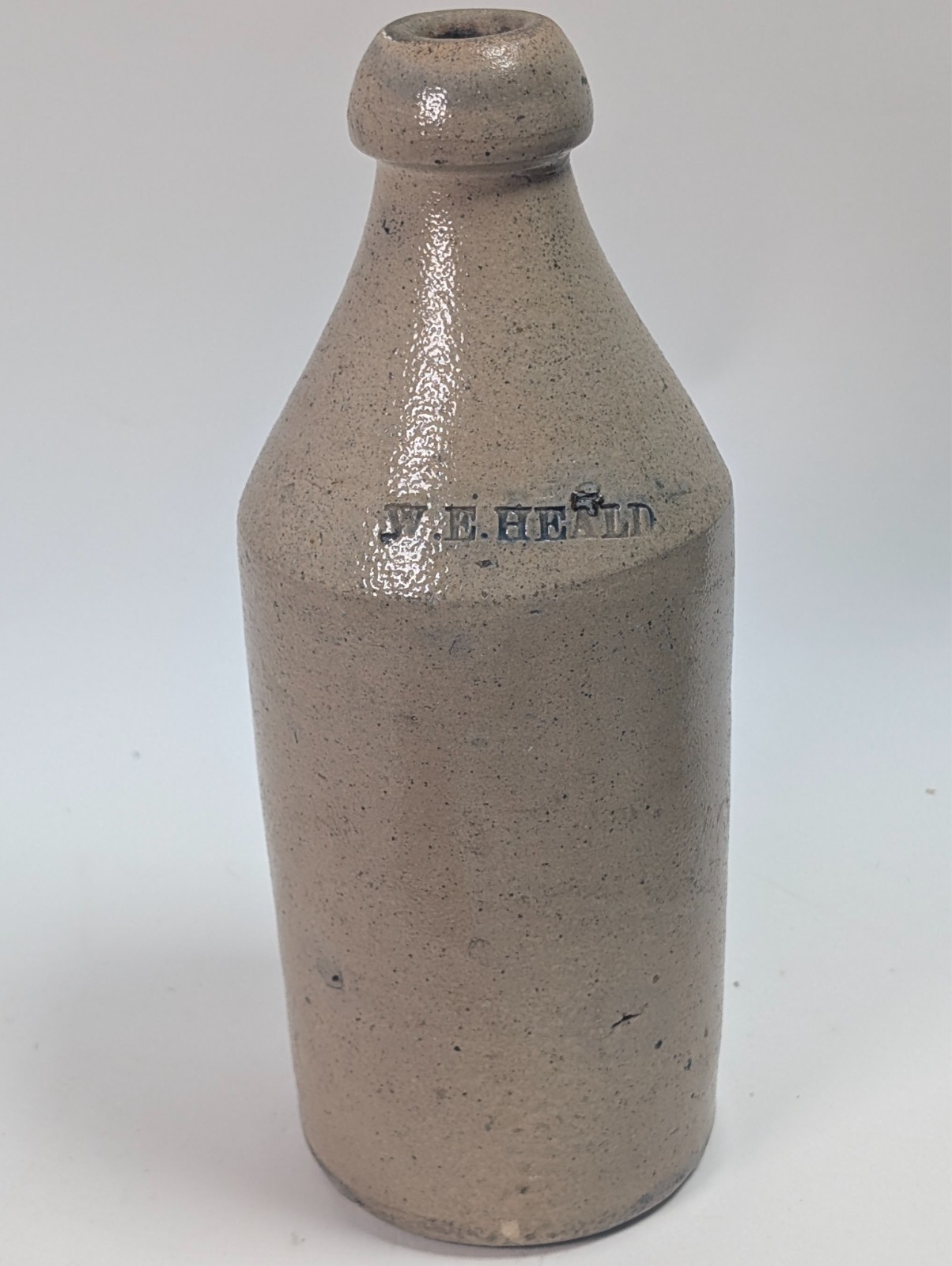 Antique W. E. Heald Stoneware Bottle Cobalt Stamped Salt Glazed Ale Beer Bottle