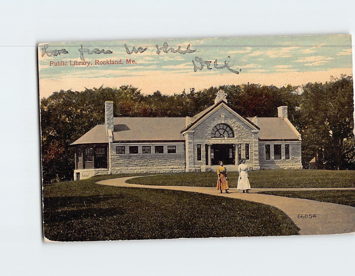 Postcard Public Library Rockland Maine USA