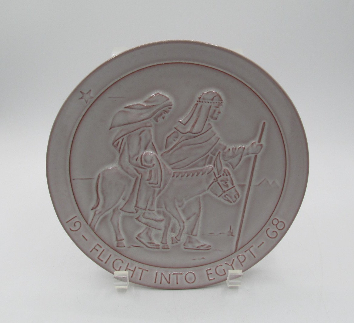 VINTAGE FRANKOMA DECORATIVE PLATE FLIGHT INTO EGYPT 1968 MADE IN USA VINTAGE FRANKOMA DECORATIVE PLATE FLIGHT INTO EGYPT 1968 MADE IN USA