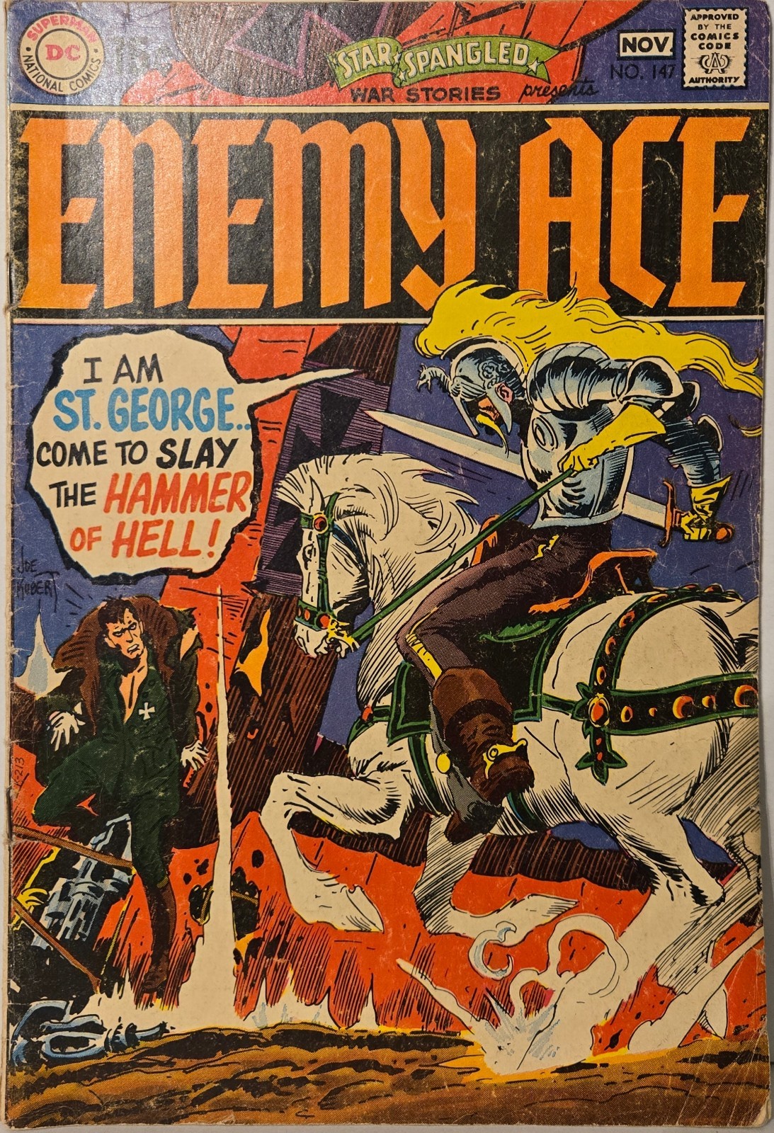 STAR SPANGLED WAR STORIES #147  DC COMICS  1969 enemy ace