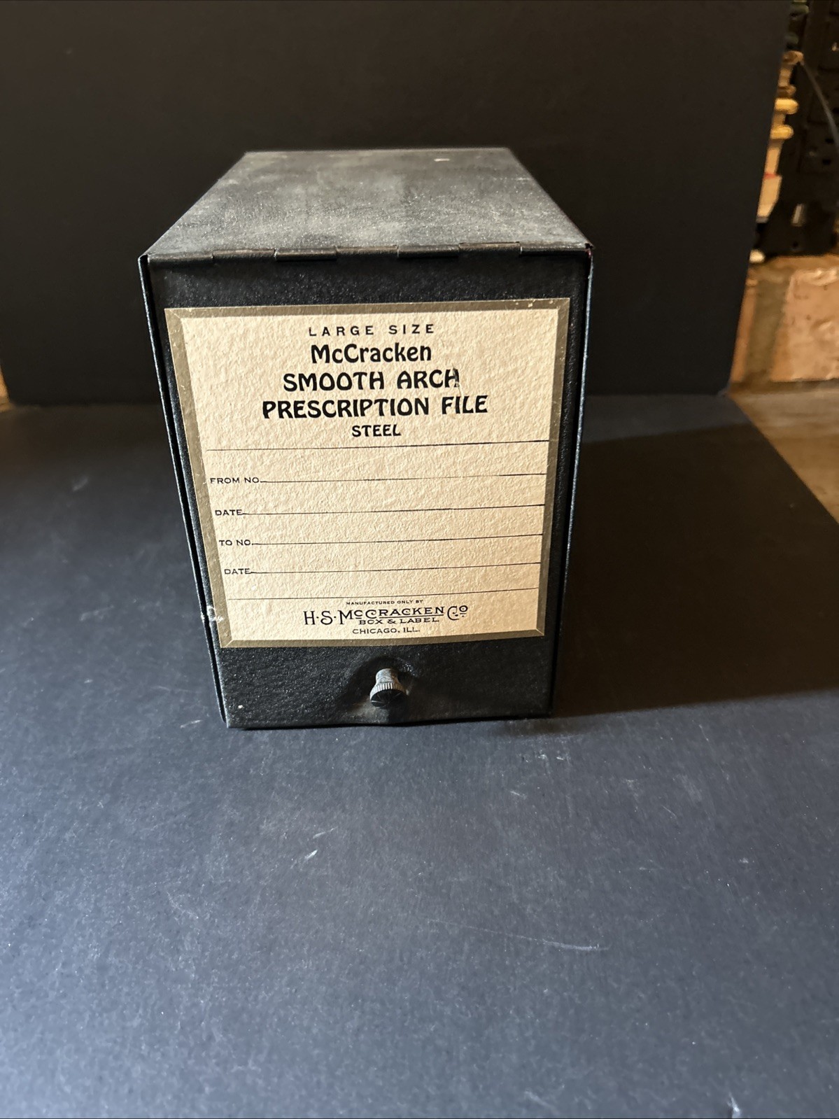 vintage H.S. McCracken Box & Label Co. Large Size Smooth Arch Prescription File vintage H.S. McCracken Box & Label Co. Large Size Smooth Arch Prescription File