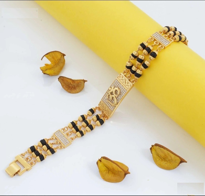 Bracelet-Regular Brass Diamond Golden Bracelet Handmade FM