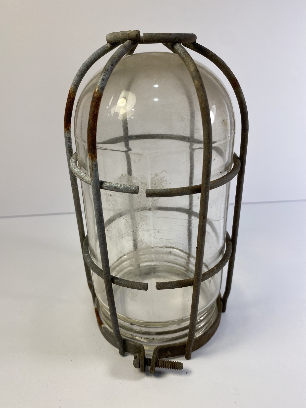 Vintage Explosion Proof Light Cage w/ Glass Globe Unique 7 1/2'' Tall Vintage Explosion Proof Light Cage w/ Glass Globe Unique 7 1/2'' Tall