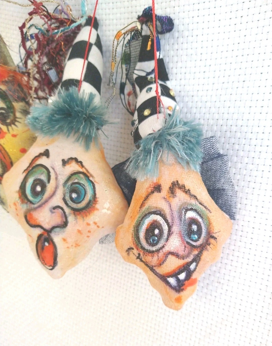 3 Holiday Seasonal Monsters Ghosts  Halloween Collectibles Prim Folk Art Doll 7\