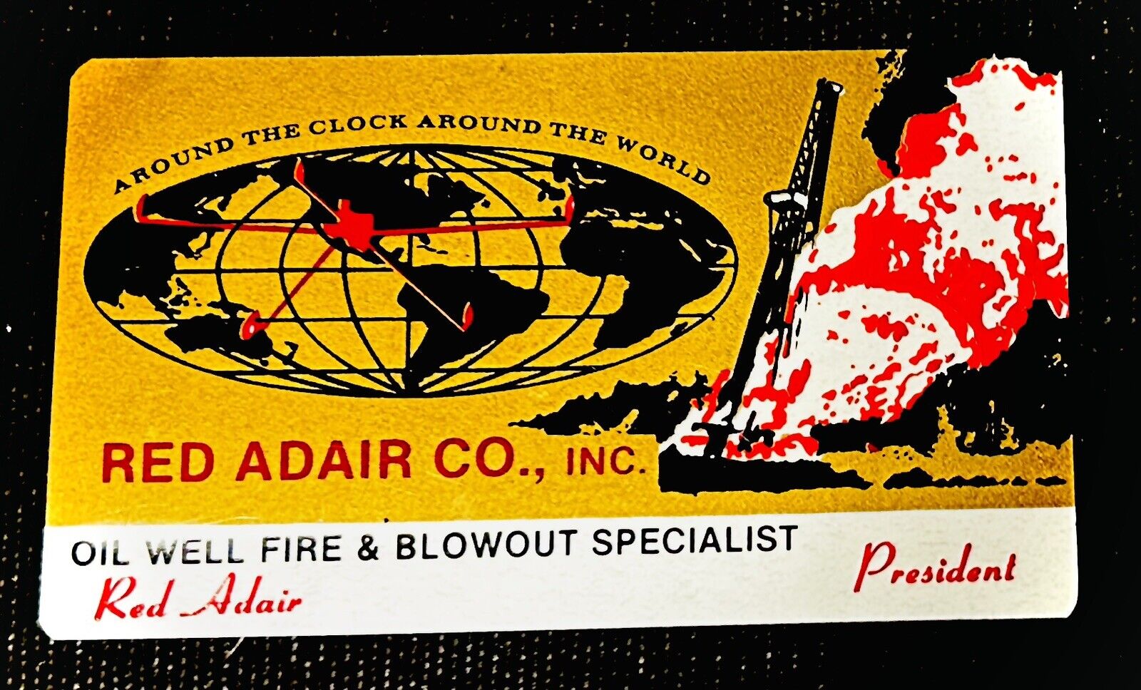 Red Adair Metallic Business Card 