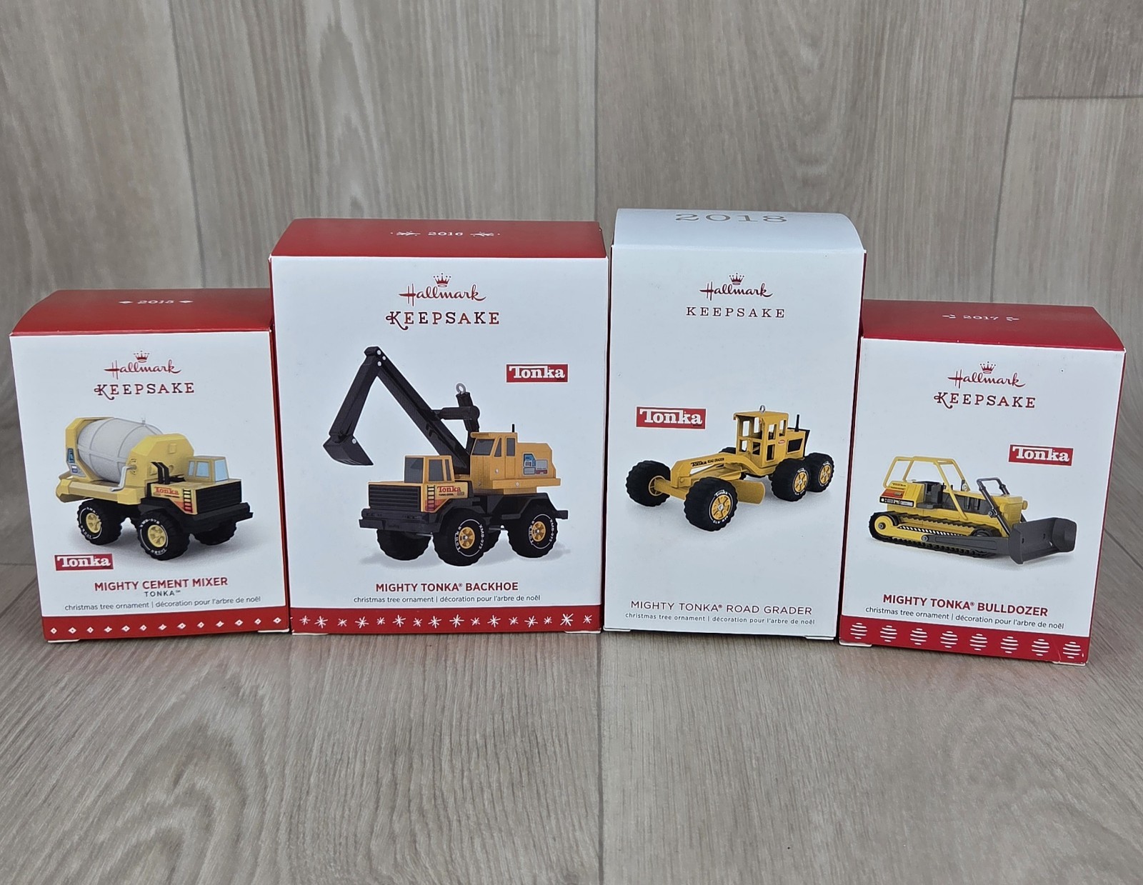 Hallmark Keepsake Tonka Truck Toys Ornament Lot of 4 2015-18 Bulldozer Grader