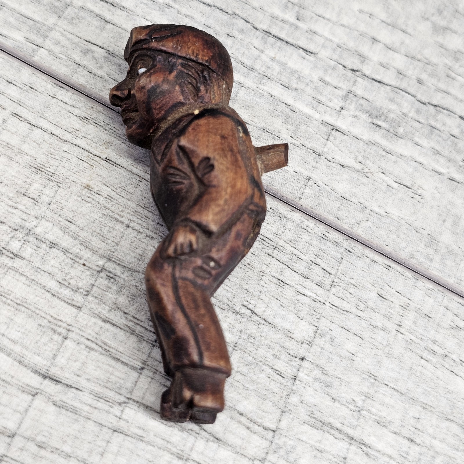 Antique Late 1800s Black Forest Man Hand Carved Pipe Rare Piece 