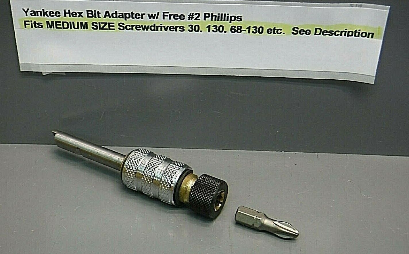 Yankee Screwdriver Hex Bit Adapter #2 Phillips No. 2 Fits Stanley 30 130 68-130 