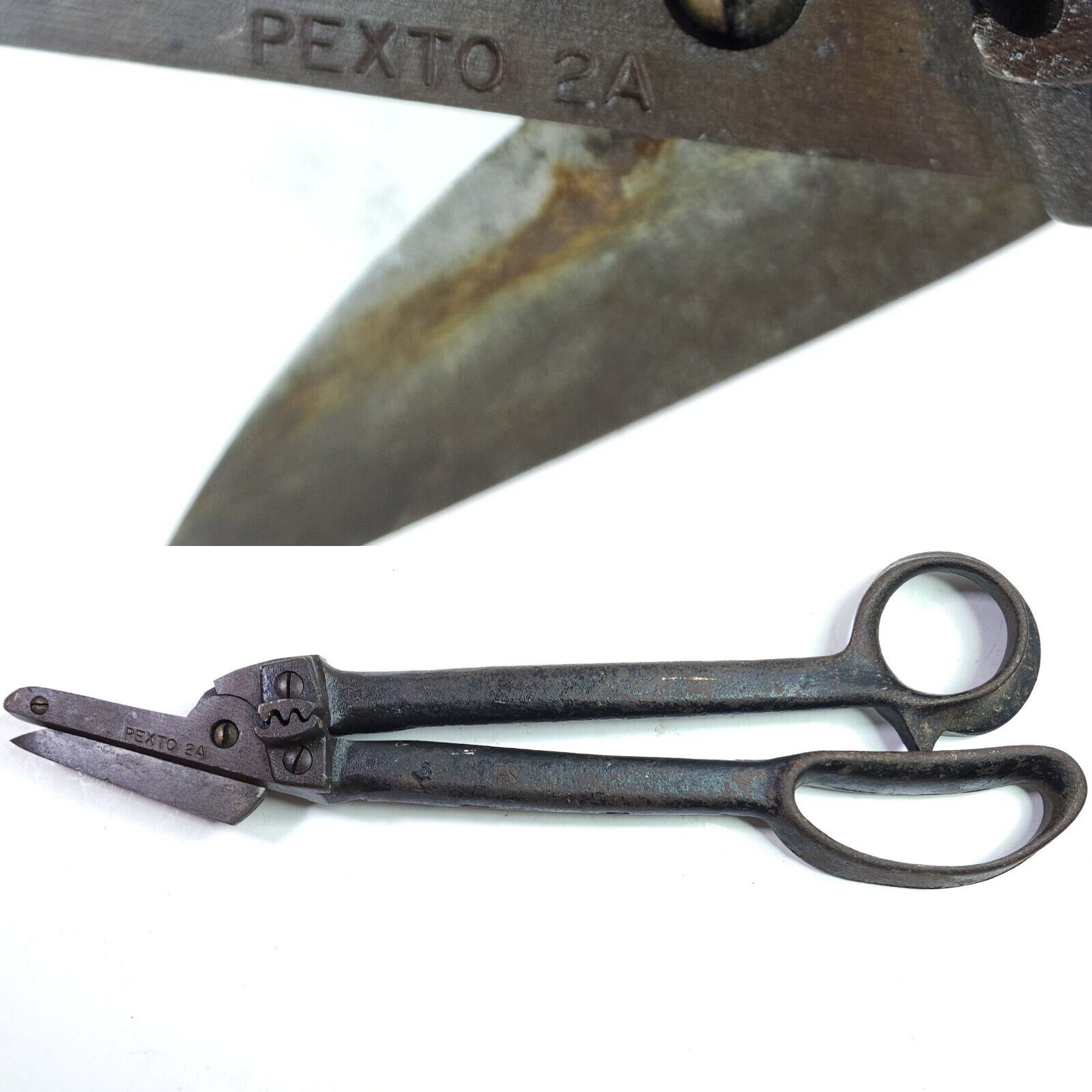 VTG PEXTO No. 2-A Sheet Metal Shears Snips Crimpers Metalworking Stove Pipe