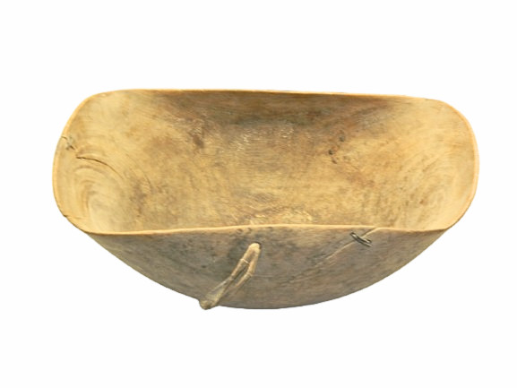 VINTAGE TURKANA TRADITIONAL HAND-CARVED WOODEN UTILITY BOWL (ATERE) - KENYA