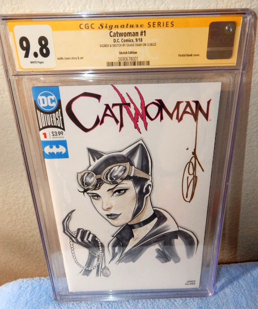 CATWOMAN #1 9/18 CGC Signature Series 9.8 DC Comics Signed & Sketch Sajad Shah CATWOMAN #1 9/18 CGC Signature Series 9.8 DC Comics Signed & Sketch Sajad Shah