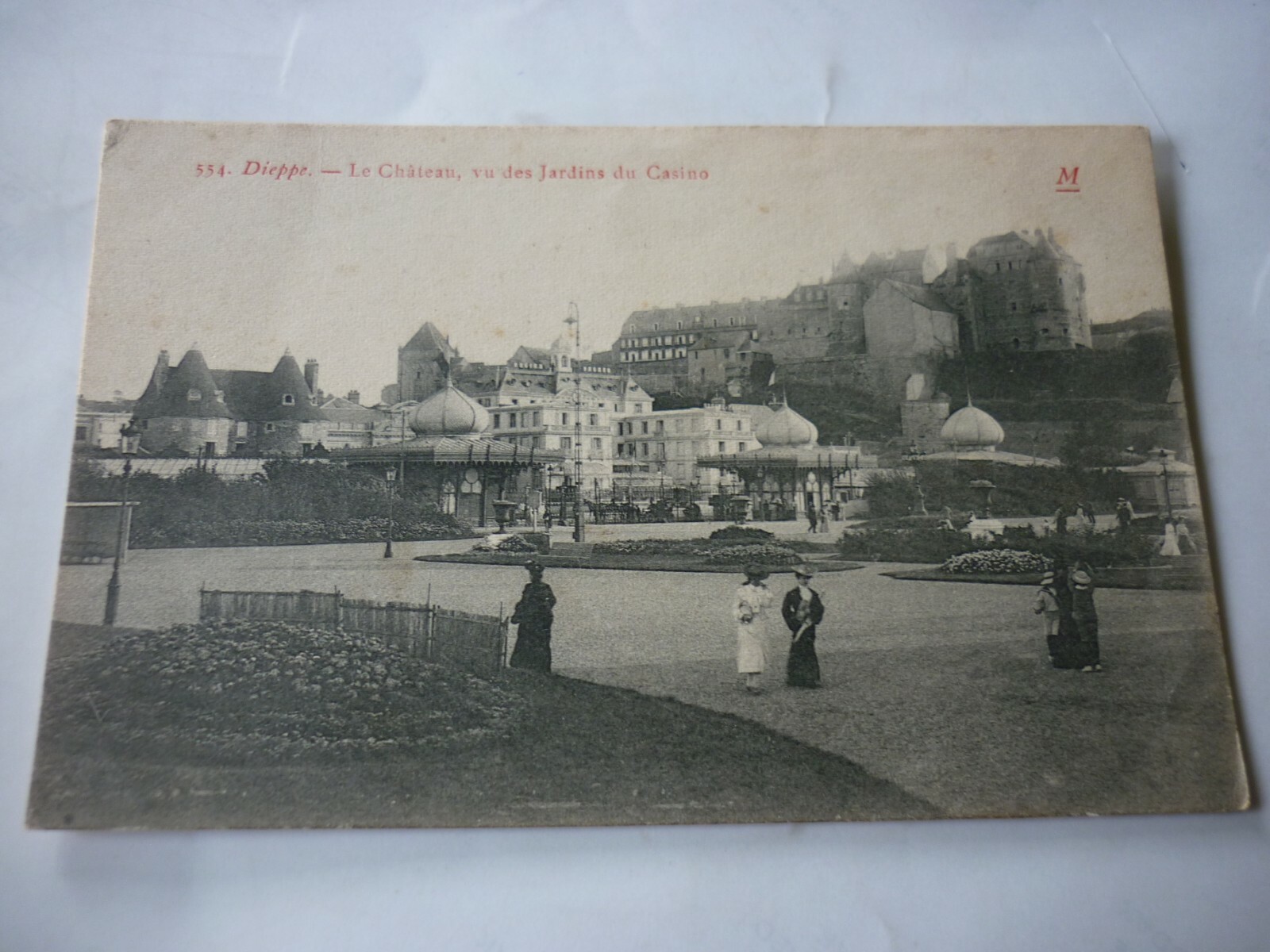 Old postcard Dieppe Le château vu des jardins du casino Seine Maritime 76 