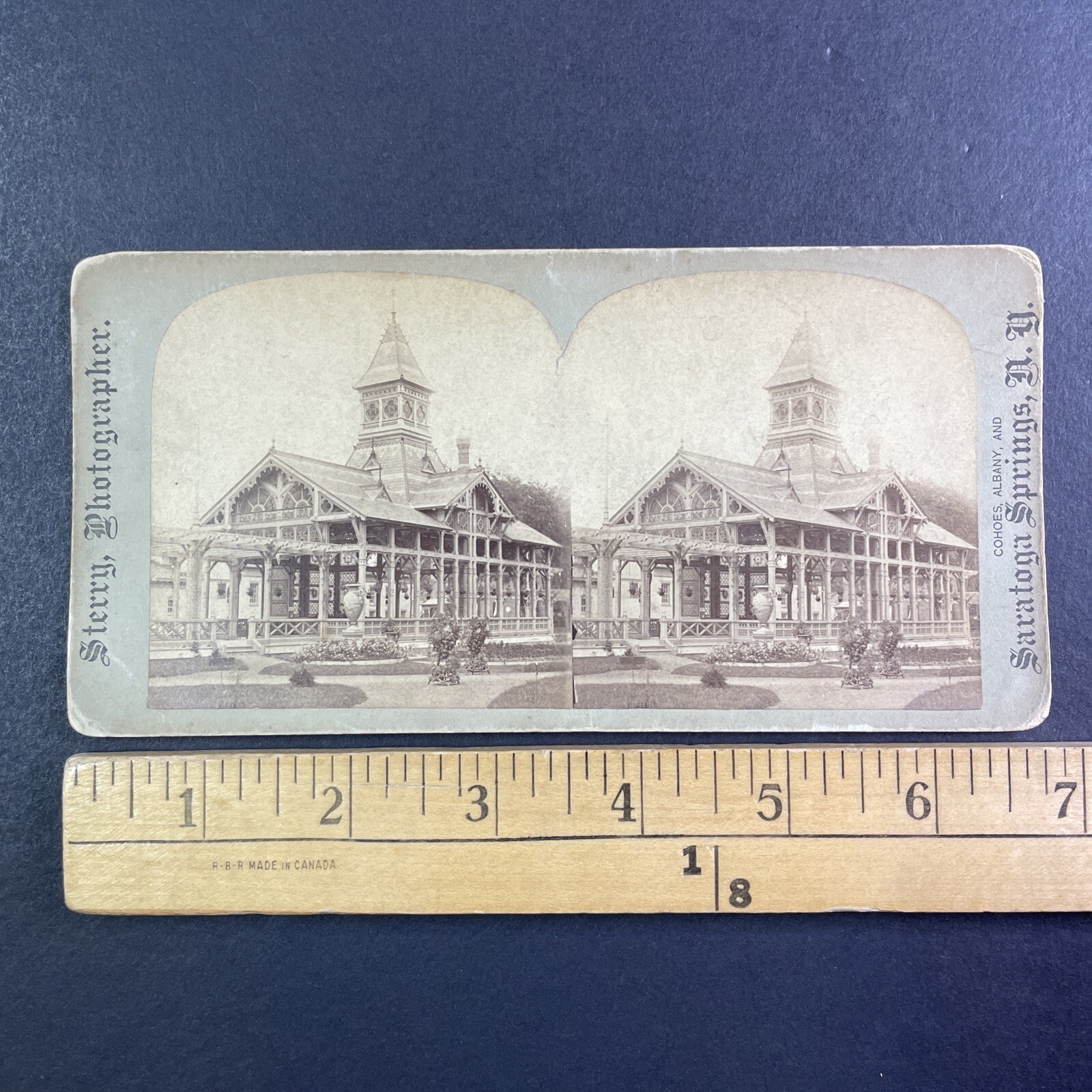 Grand Pavilion Saratoga Springs NY Stereoview Sterry Photographer Victorian