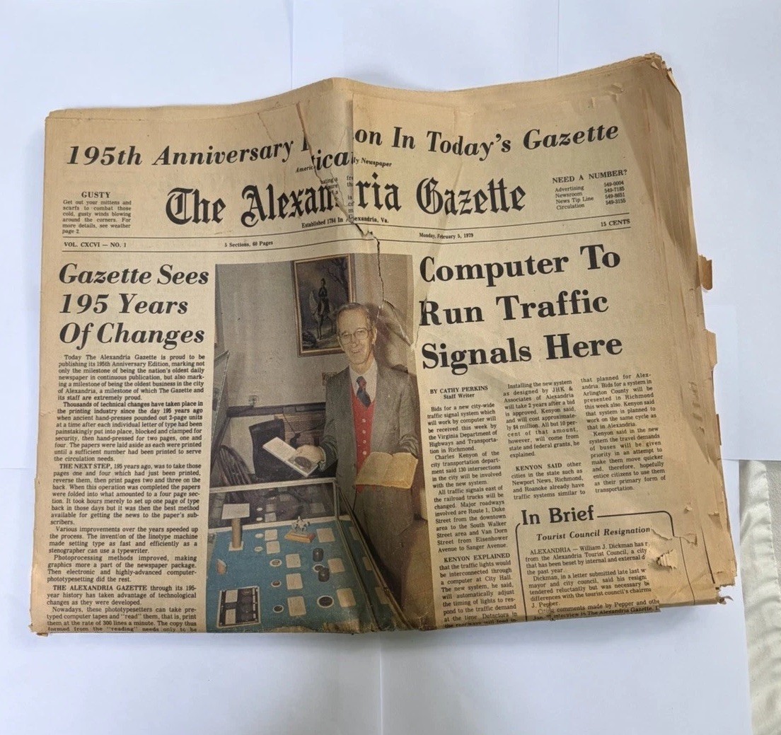 Vtg NEWSPAPER Alexandria Gazette 195th Anniversary Issue Feb 5 1979 Virginia