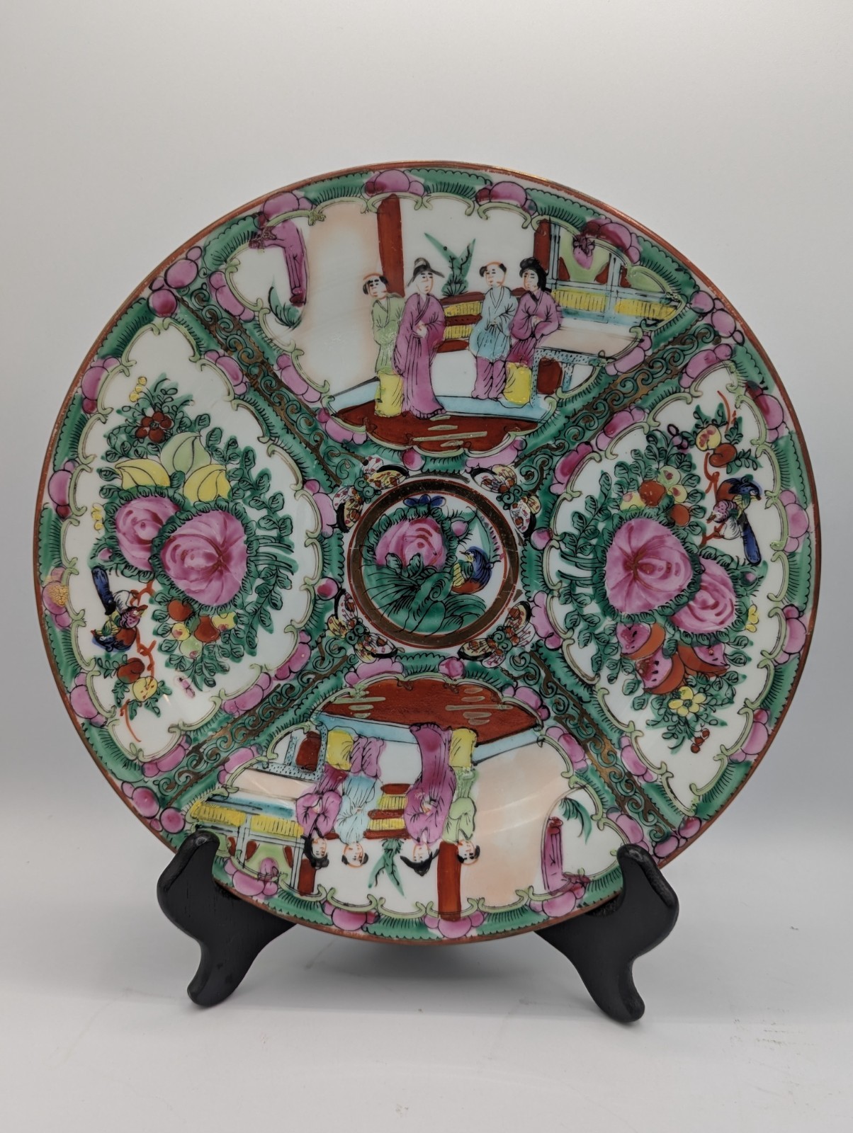 Vtg Chinese Famille Rose Medallion Hand-Painted 10\
