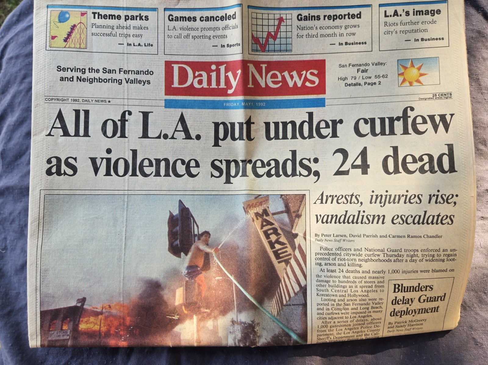 1992 RIOTS Los Angeles LA TIMES newspaper RARE FIND